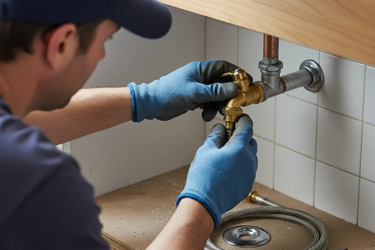 Shutoff valve and fitting work during Faucet and Fixture Repair in Allen